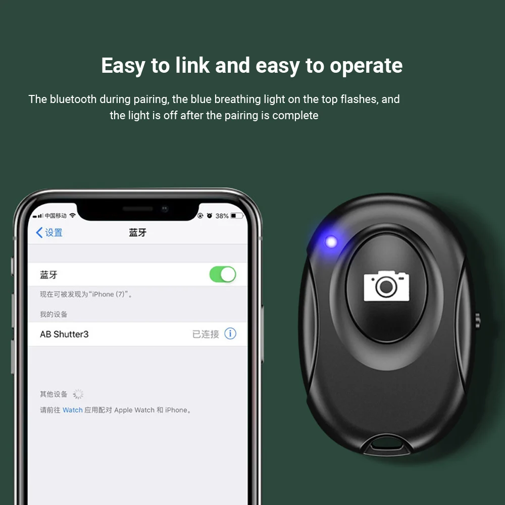 For IPhone/Android  Photos Videos Hands-Free Mini Portable Bluetooth Remote Control Camera Wireless Selfie Shutter Control