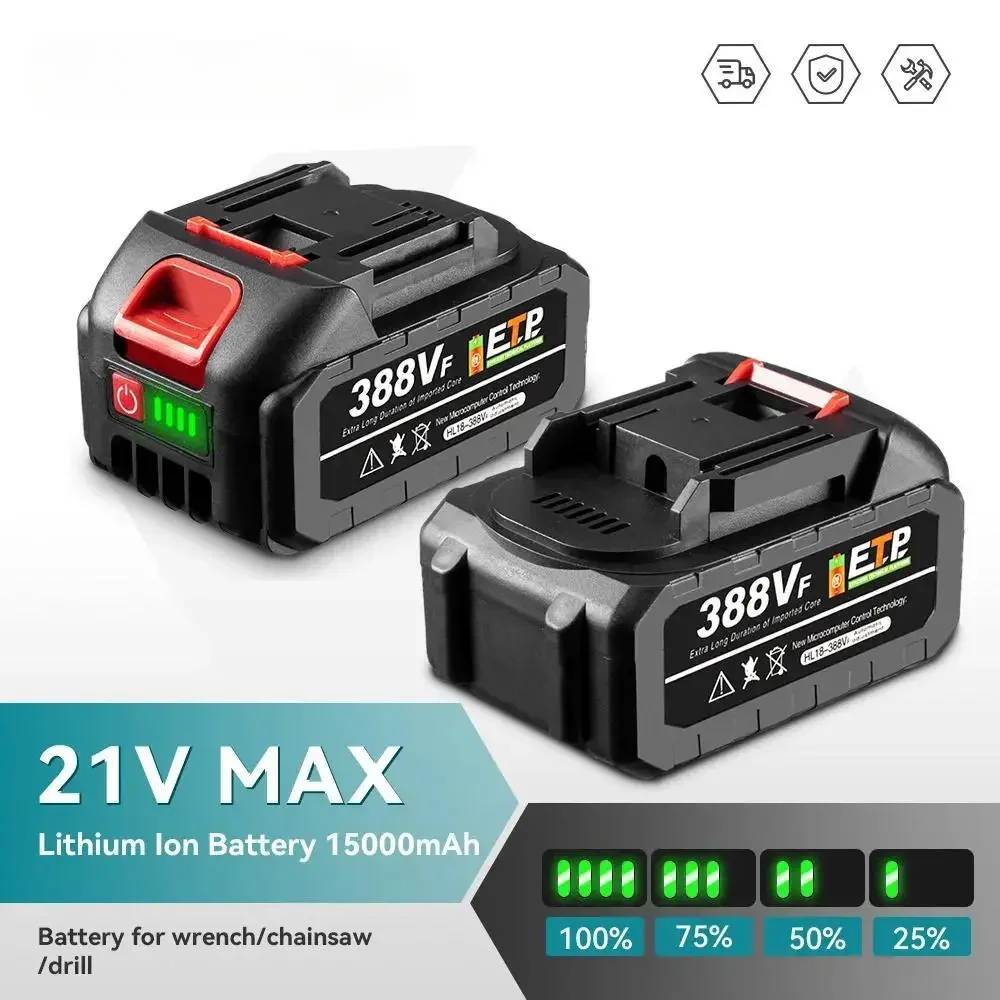 

1/2PCS 388VF Rechargeable Lithium Battery for Brushless Chainsaw Electric Drill Electric Wrench Adapted With Makita 18V B series