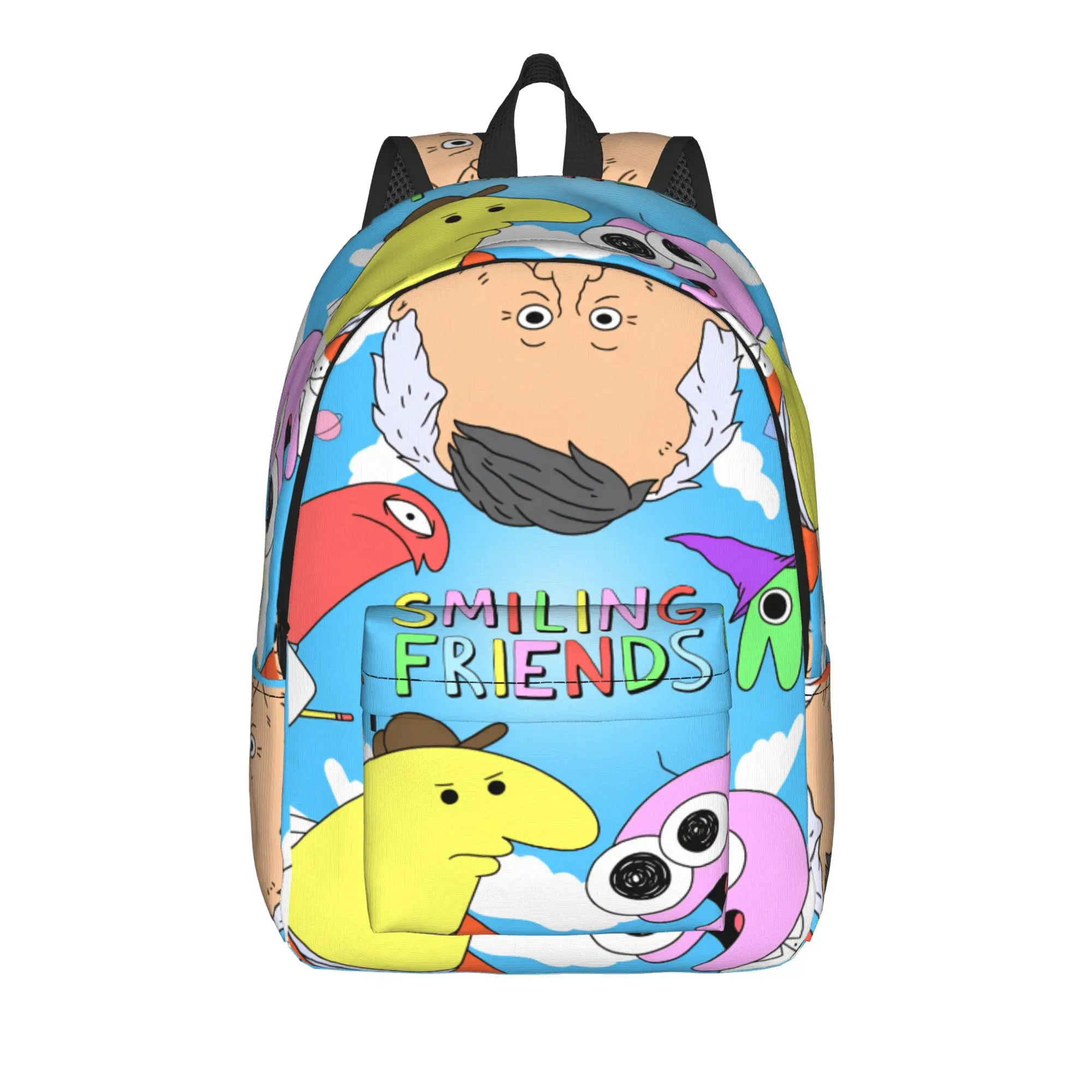 Smiling Friends Pim And Charlie Backpack Men  Soft Backpacks Polyester Novelty School Bags Sport Colorful Rucksack