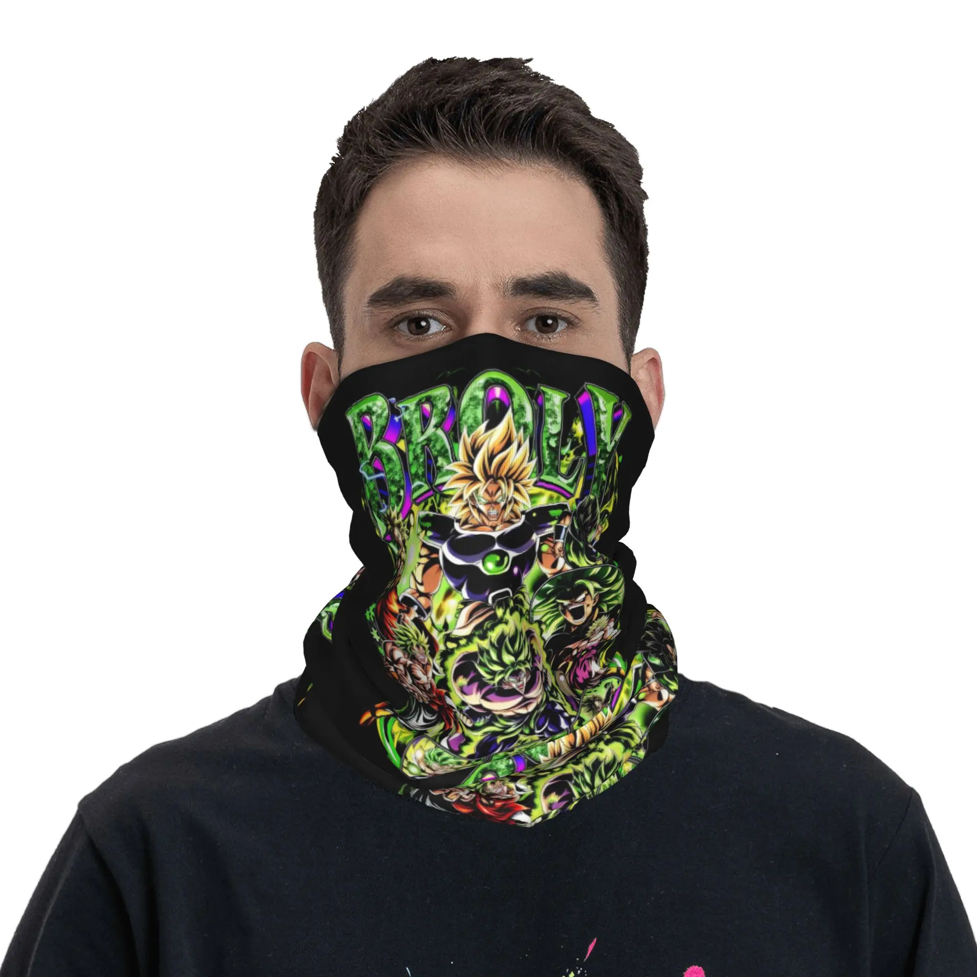 Broly D-Dragon B-Ball Anime  Bandana Neck Gaiter for Hiking Camping Men Women Wrap Scarf  Headband Warmer