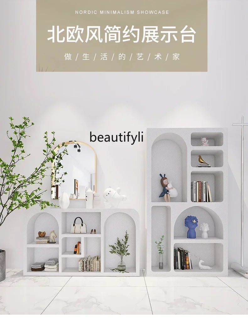 ltLiving room shelf floor-to-ceiling display cabinet Clothing store display French cave cabinet D80