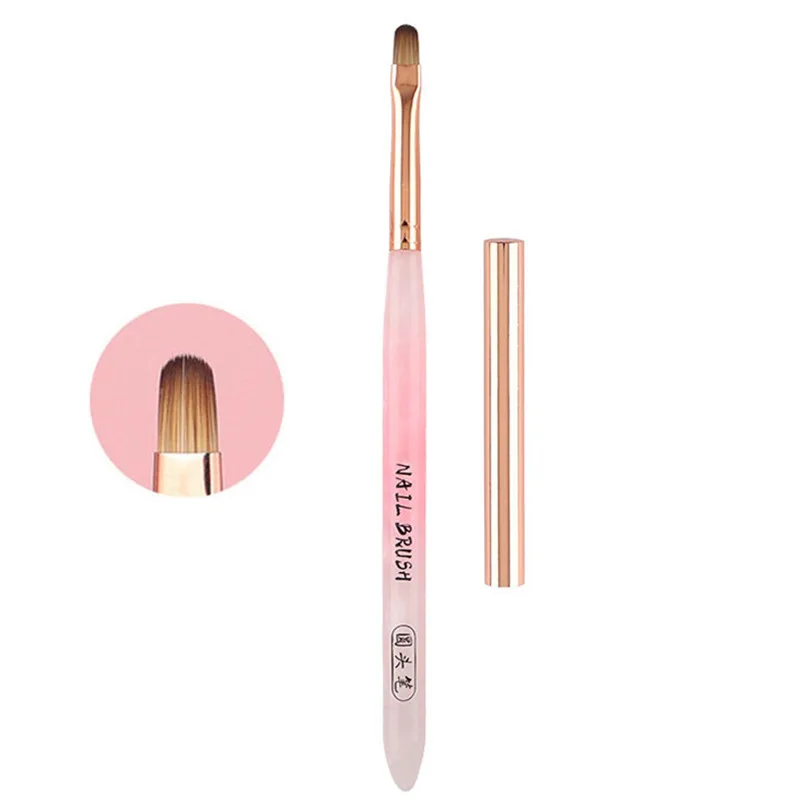 1/3 قطعة فرشاة مقبض شفافة وردية لفرشاة الرسم بالأشعة فوق البنفسجية جل تمديد منشئ قلم رسم