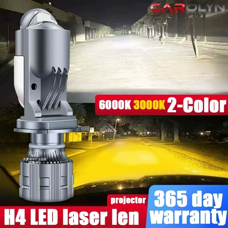 Carolyn H4 Bi LED Mini Projector Lens Car Headlight Bulb Canbus Motorcycle Lamps Dual Corol High/Lo Beam Auto LED Light 12V 24V