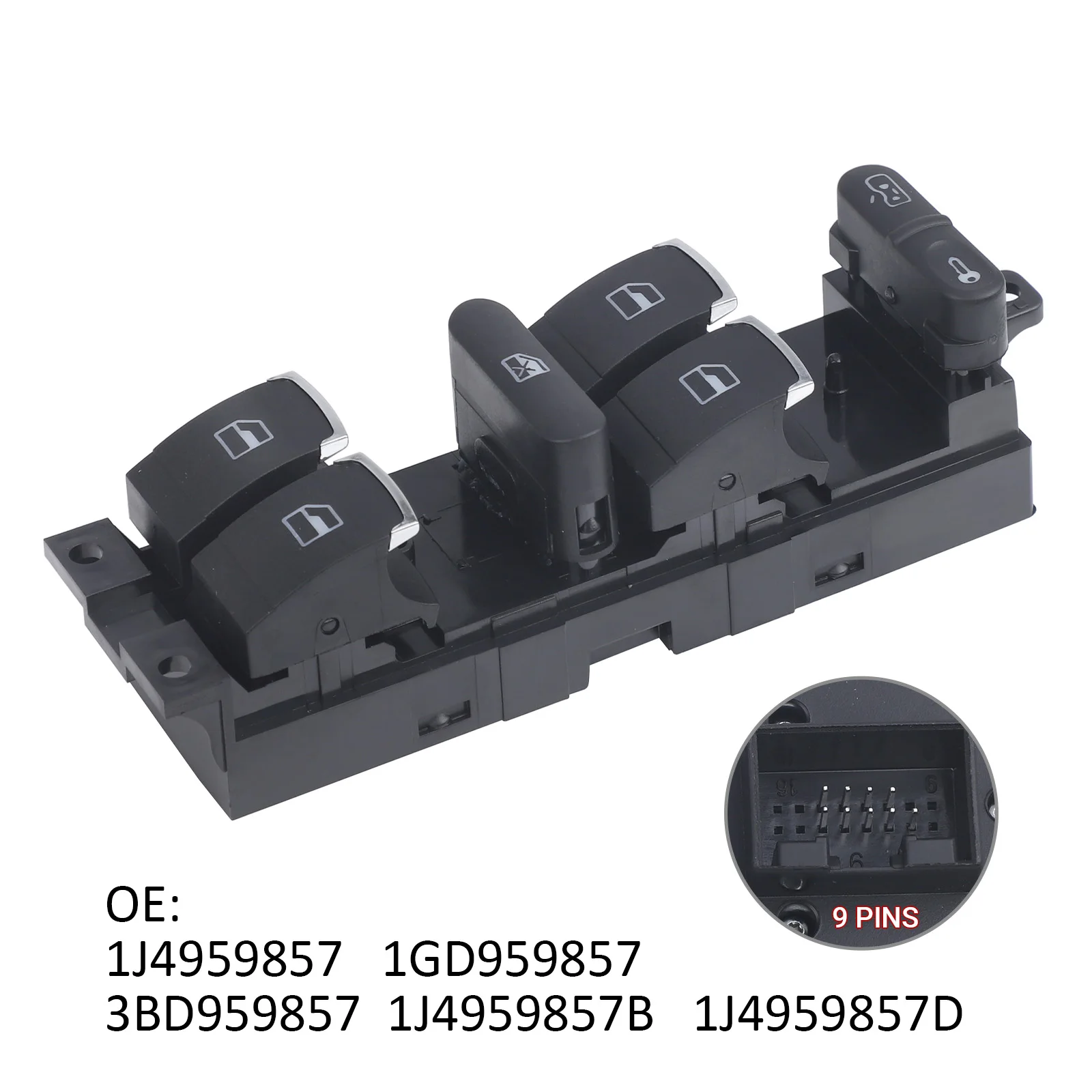 

Power Window Switch 1J4959857 3BD959857 1J4959857D 1J4959857C Driver Side For VW Golf 4 Jetta MK4 Bora Passat B5 Plastic 12V