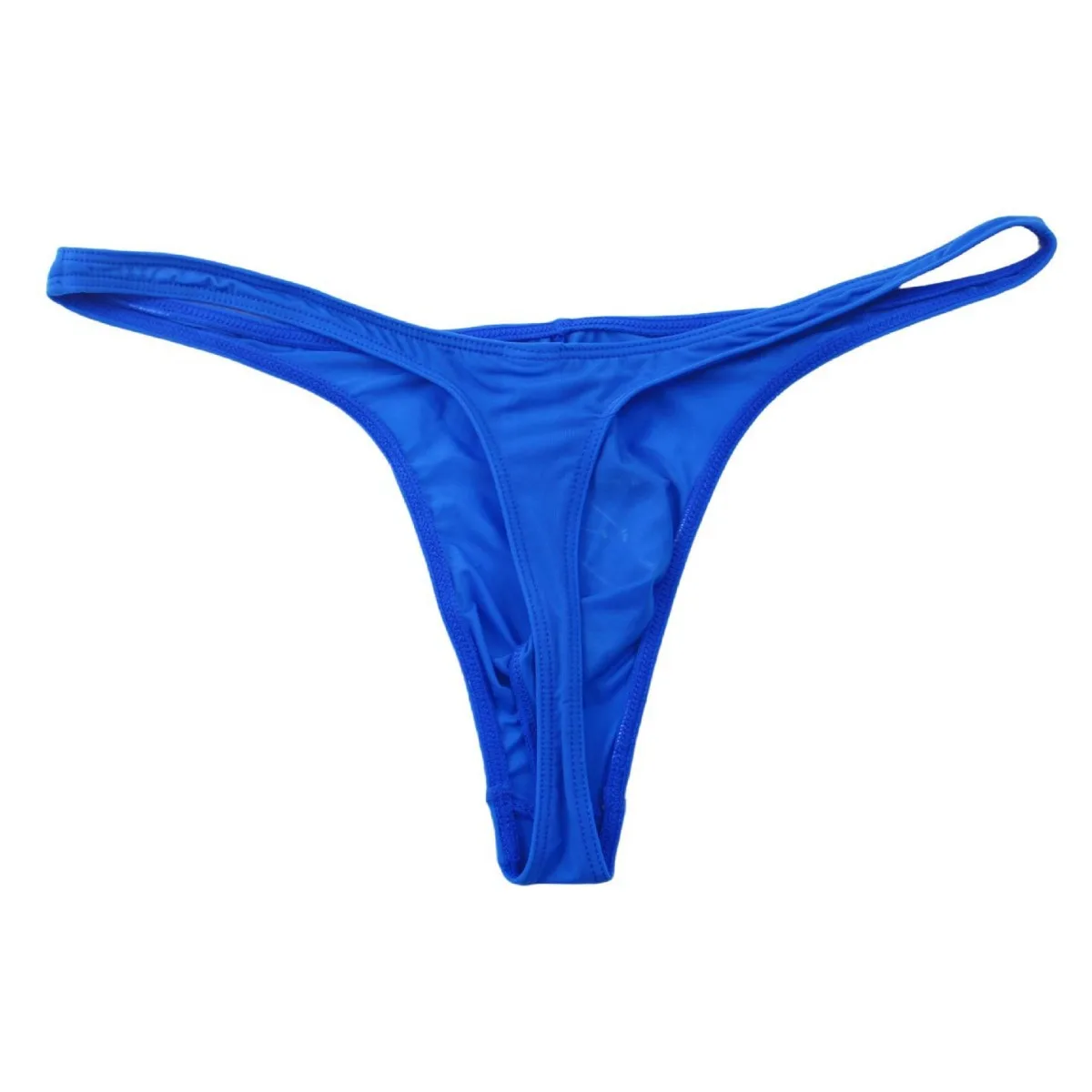 Men's Ice Silk Thong, Low-rise U-convex Pouch T-back Underwear, Breathable Silky Semi-sheer G-string