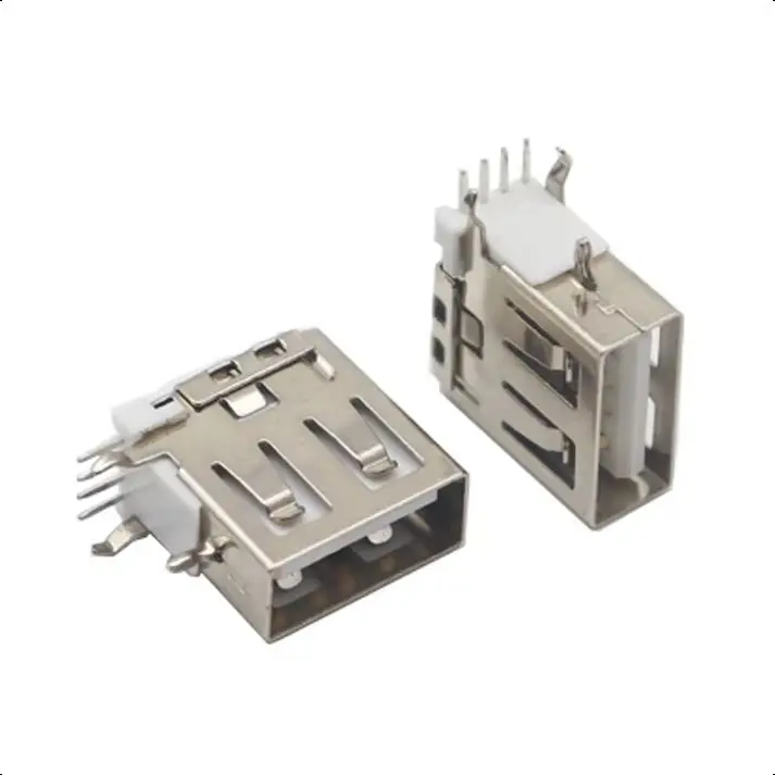 【30-10PCS】USB 2.0 Connector AF Type A Right Angle Female 4Pin DIP Socket Jack Plug Connector