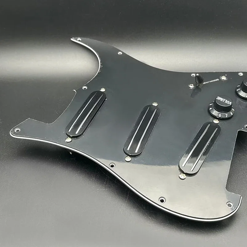 Alnico 5 3 Pcs Mini Humbucker Pickup Electric Guitar SSS Loaded Pickguard 9K/9K/9K Prewired Scratchplate for ST Style Guitar