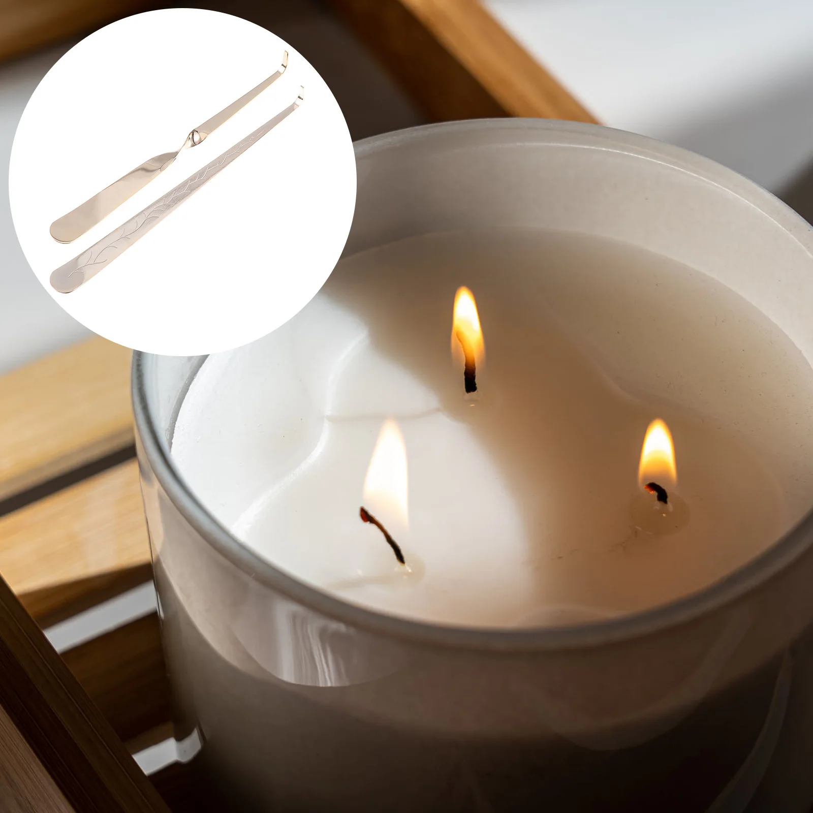 2 قطعة خطاف الفتيل أداة طفاية من الفولاذ المقاوم للصدأ لتقليل الدخان ومنع السخام صيانة الفتيل طويلة الأمد #1