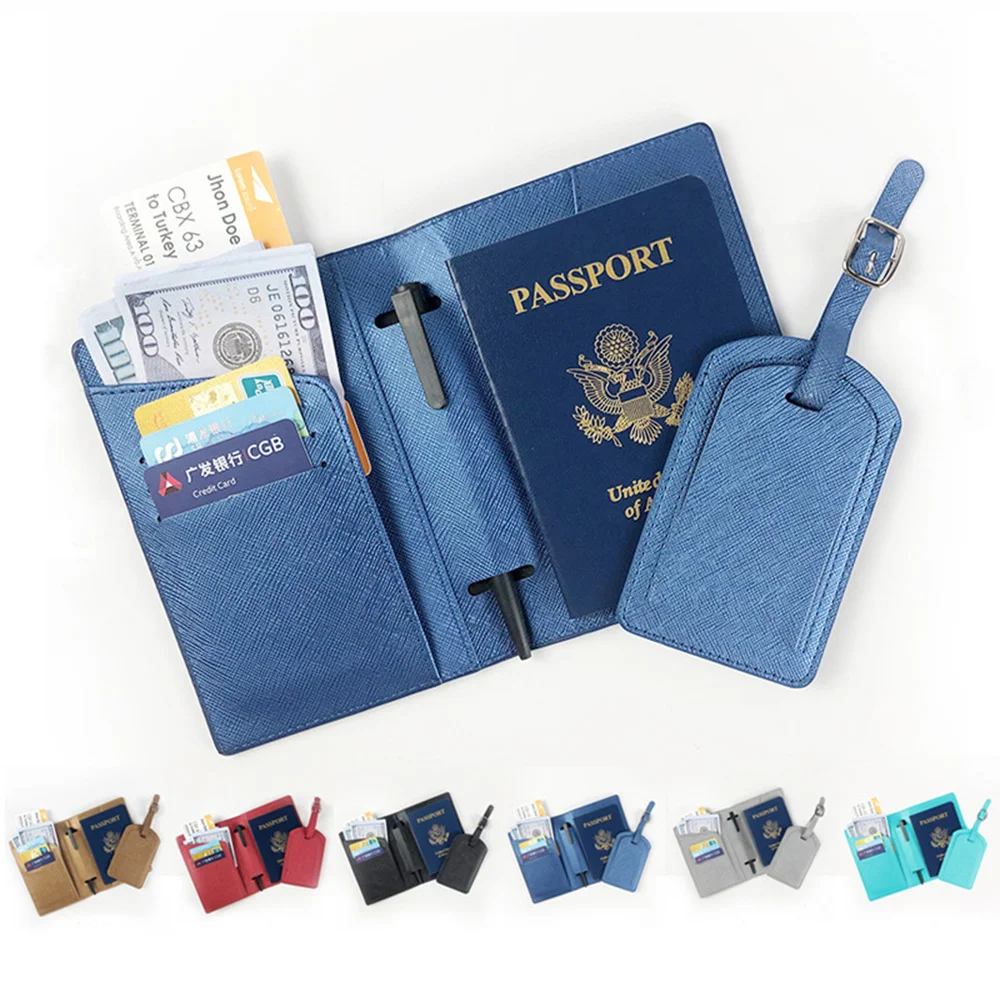 Free Custom New Storage Bag Set For Women Large Capacity Multi Card Passport Clip For Men High End Exquisite Passport Bag