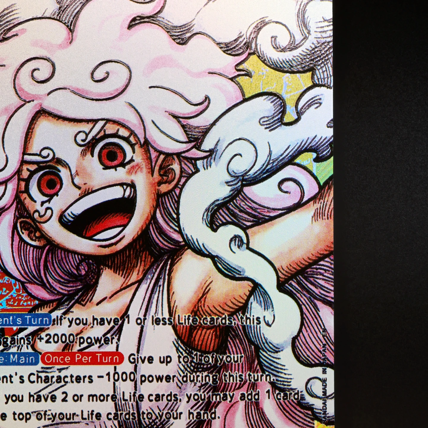 One Piece TCG EB04-001 Jewelry Bonney English Leader Card Foiled Textured Card Red Yellow Bonney view 4