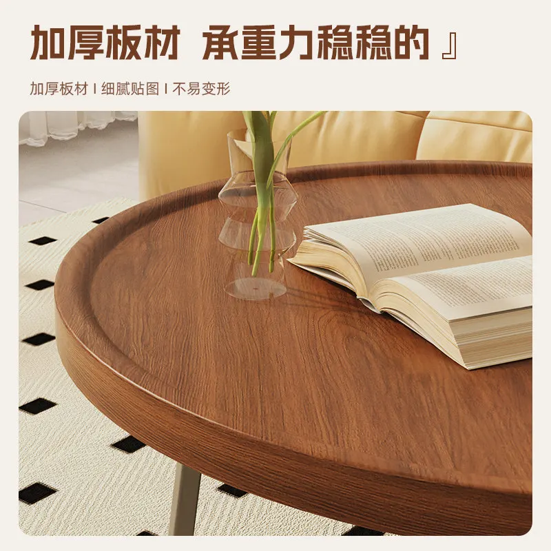 Walnut Mini Round Side Table, Sofa Side Cabinet,Popular Corner Table Nightstand for living room, bedroom and rental house daily