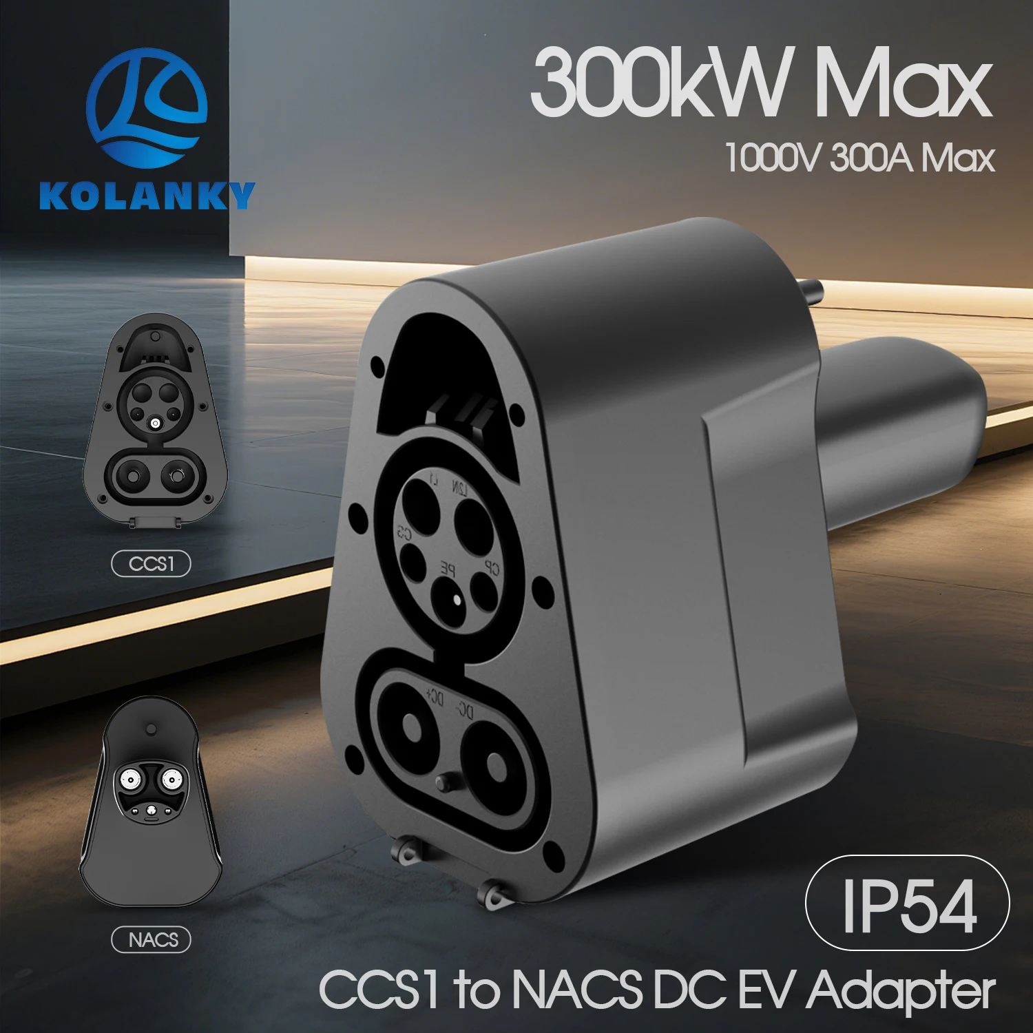 Kolanky Nacs Fast Charger Adapter CCS1 To Nacs EV Charging Adaptor Use In Public Charging Station Model Y/S/3 Electric Vehicle
