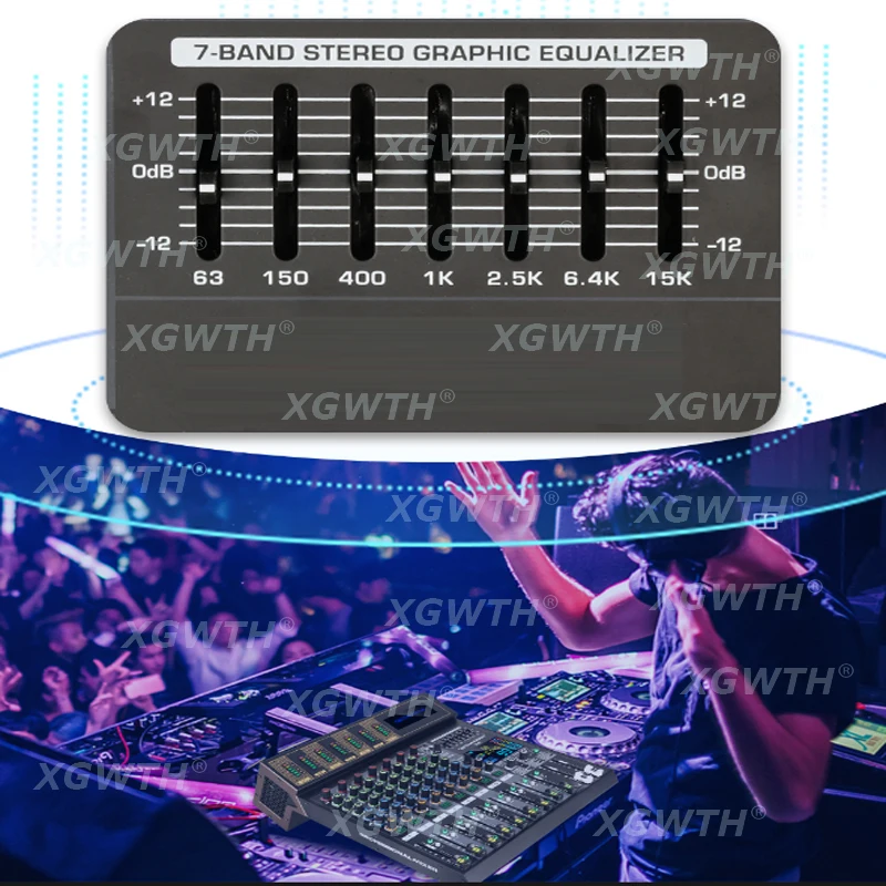 Mixer audio Scheda audio Console Sistema da tavolo 8 canali USB digitale Bluetooth OTG Console di missaggio DJ Studio 48V Phantom Power