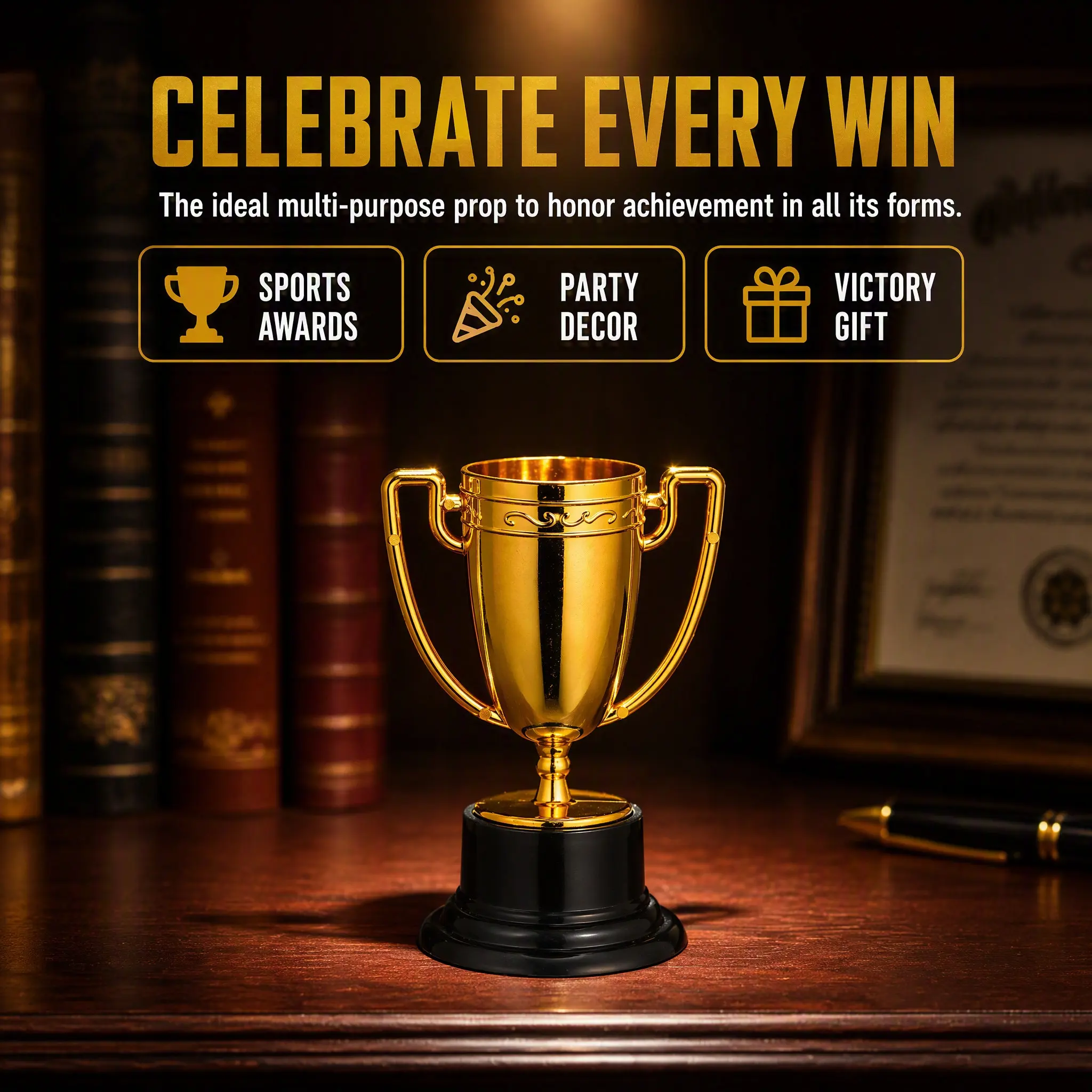 3Pcs Small Trophy Plastic Award Competition Prize Decoration Trophy Prop Party Classroom Reward Gift Trophies