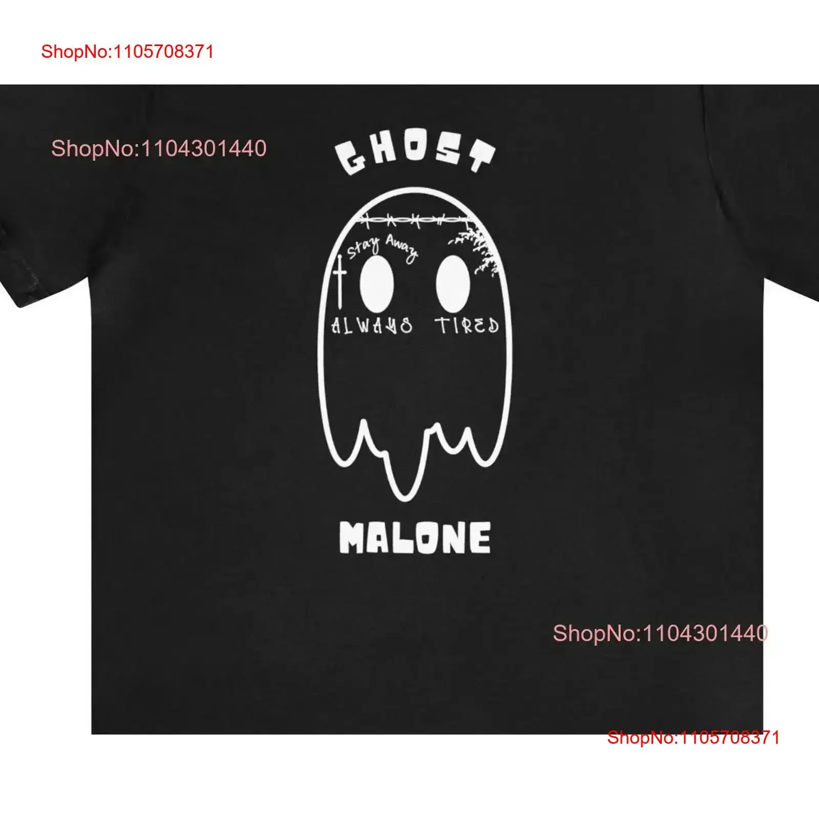 Ghost Malone Spooky T Shirt Halloween Funny costume Cute vintage Washed Casual Unisex fashion Comfortable streetwear homme