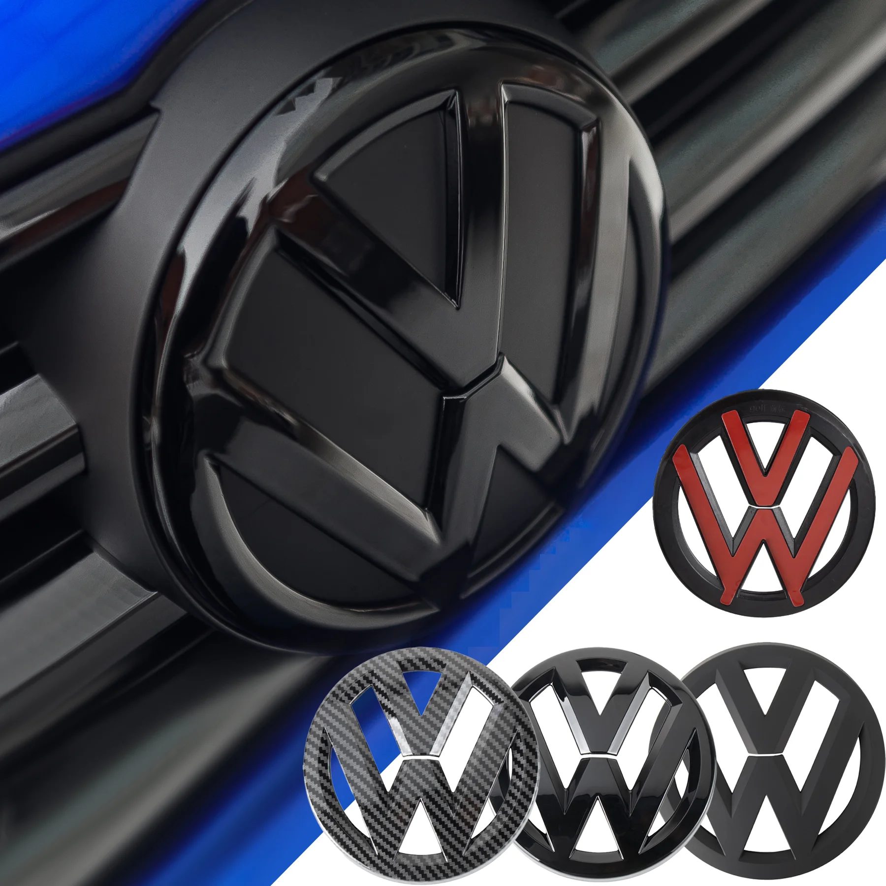 Non-destructive Car Front Radiateor Badge Cover Rear Trunk Lid Emblem Stickers For Volkswagen VW Polo 2013-2016 2017-2020