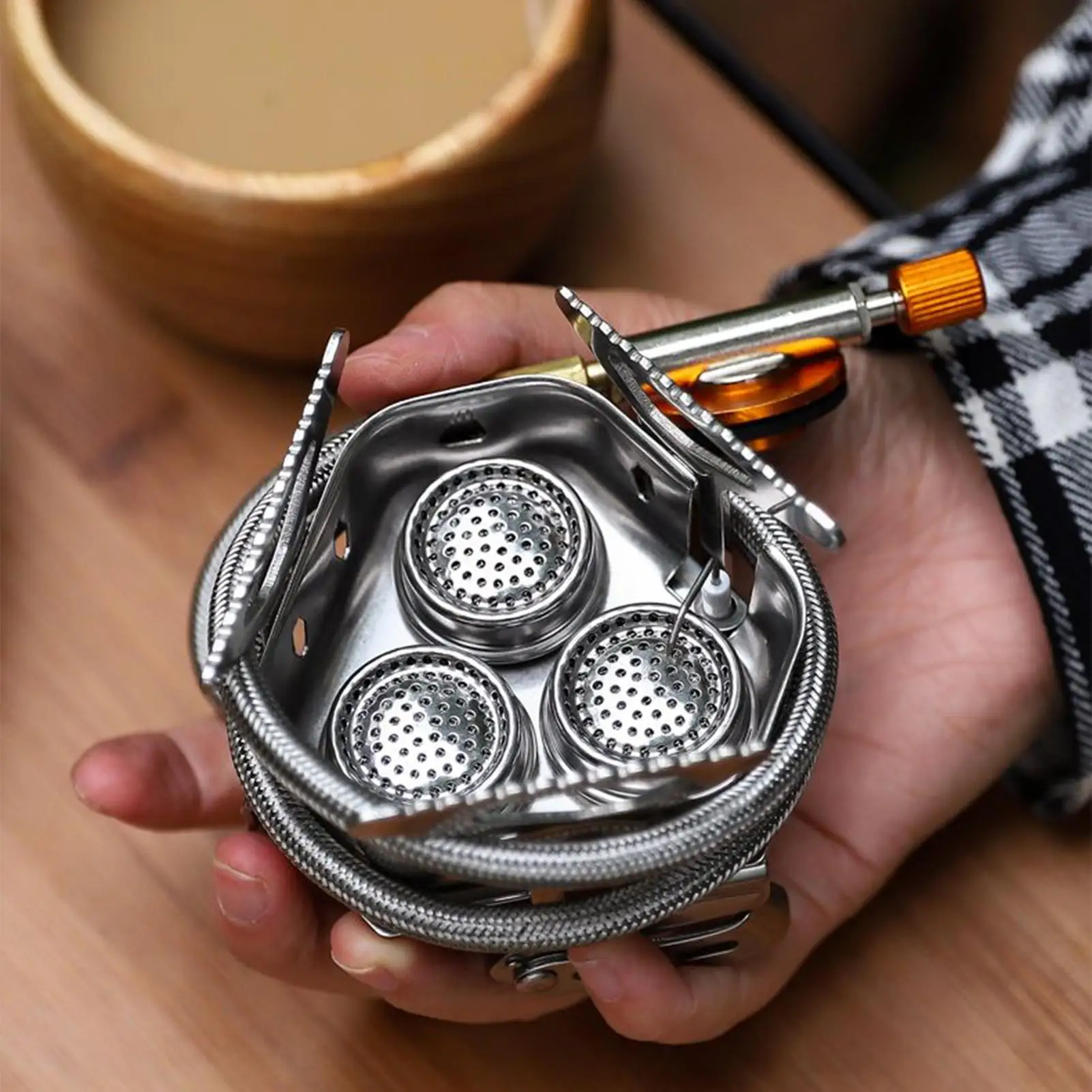 

2800W Windproof Camping Stove with Canister Adapter and Carrying Case Foldable Cooking Burner Outdoor Kitchen Equipment