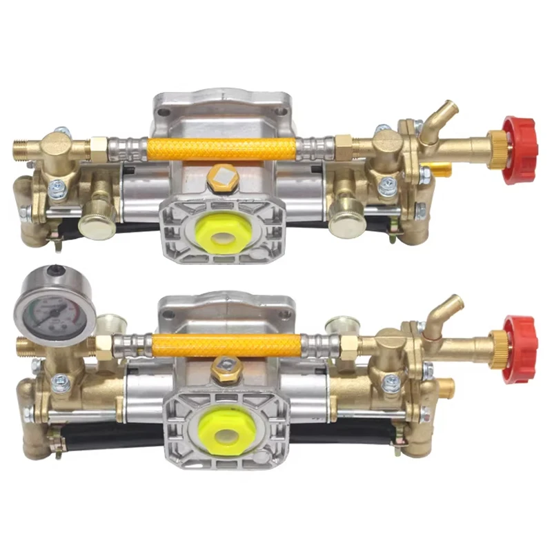 All-Copper Plunger Pump Assembly; Sprayer Plunger Pump Parts; Includes Pressure Gauge; Compatible