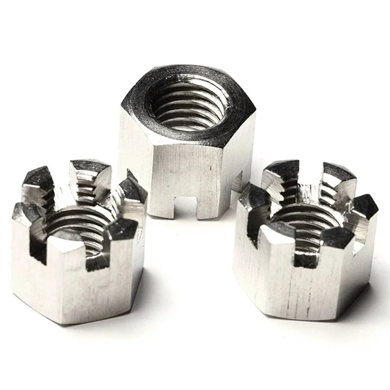 M6 M8 M10 M12 M14 m16m18m20 M24 A2 304 Stainless Steel thin/thick Slotted Round Lock Hexagon Head Hex Slotted Castle Crown Nuts 4