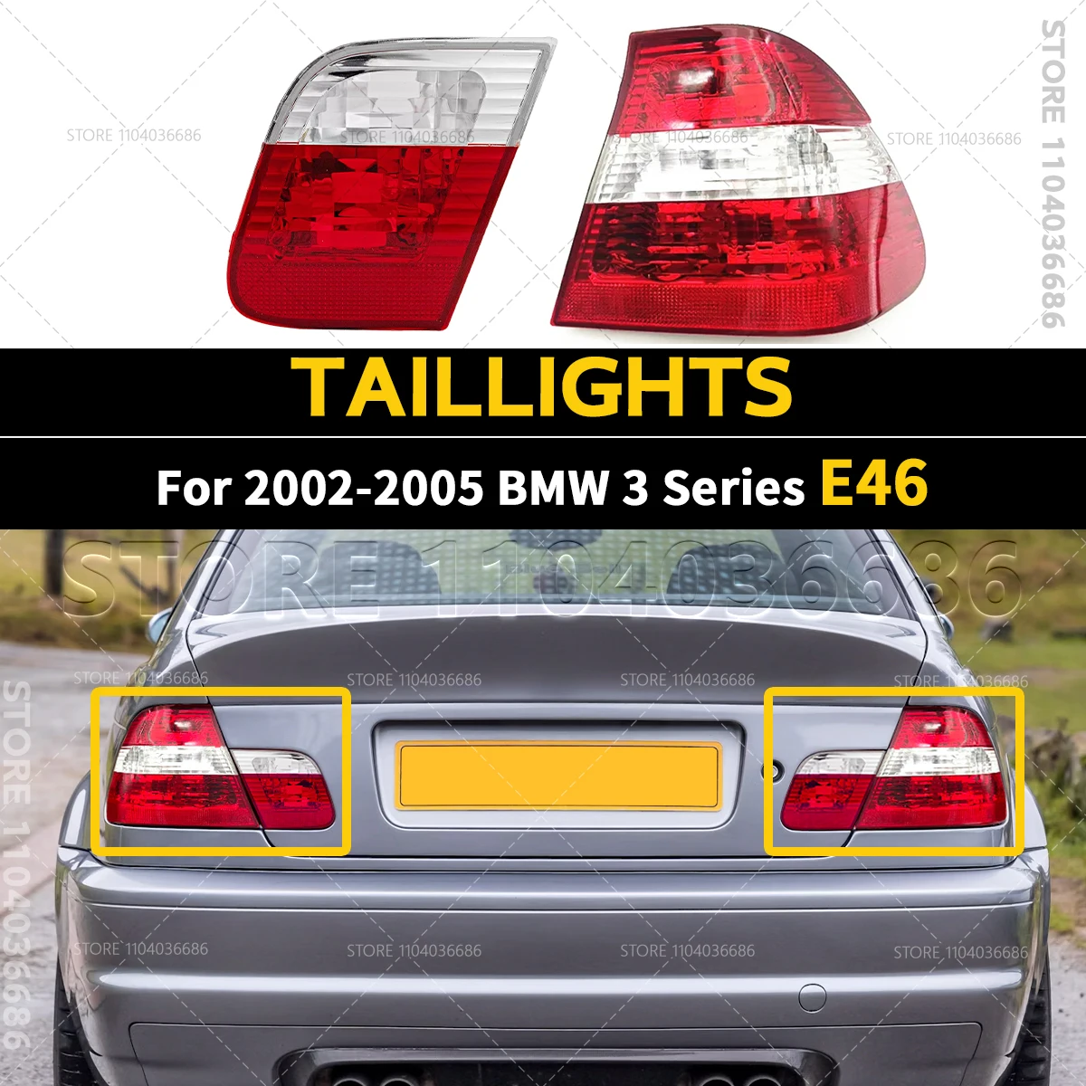 

For 2002-2005 E46 BMW 3 Series Tail Lights Rear Lamp Taillights 63216946535 63216946536 63216910537 63216910538