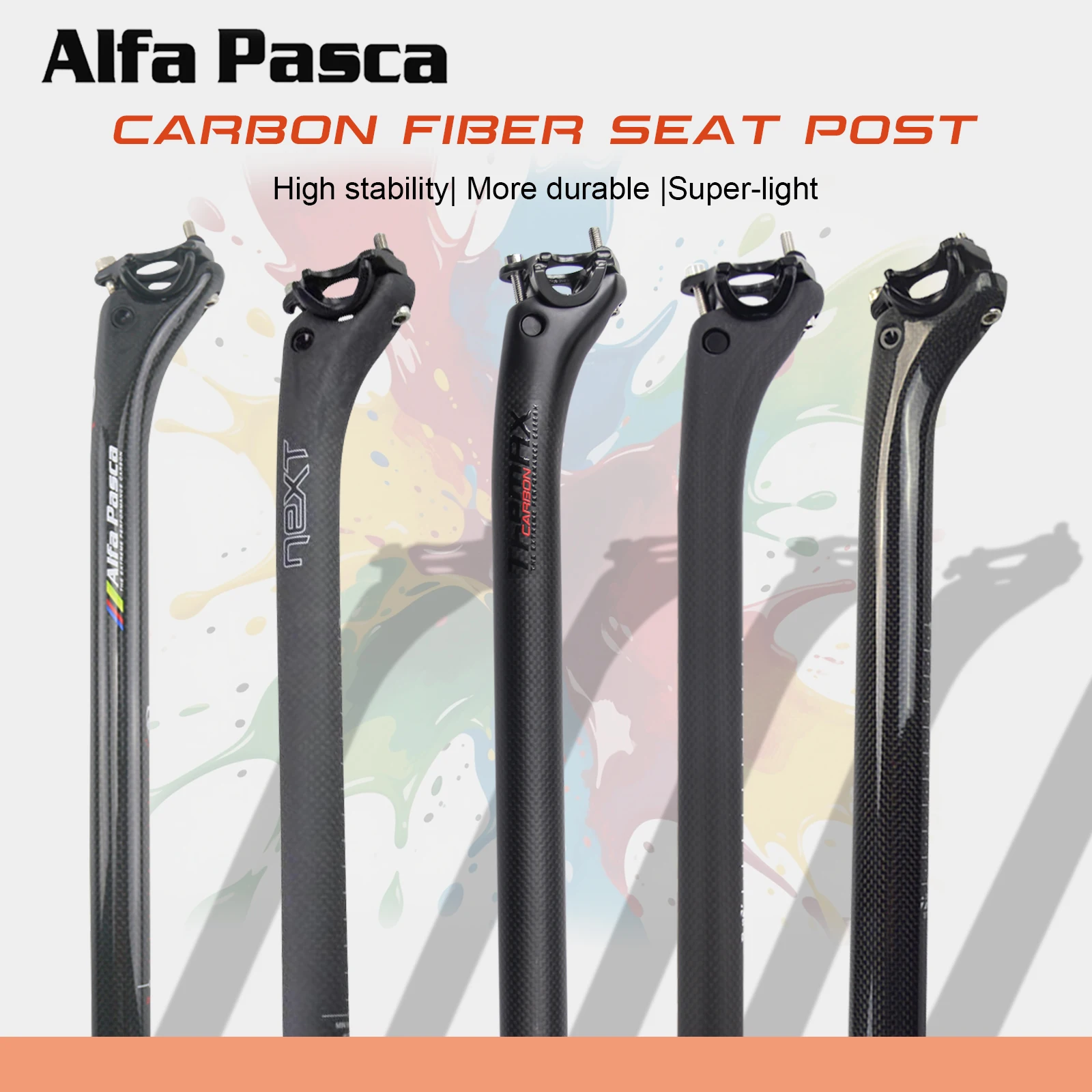 alfa-pasca-ロゴなしカーボンシートポスト-mtb-オフセット-25mm-マウンテンバイクシートチューブ-254-272-308-316-超軽量光沢-マット仕上げ-新品
