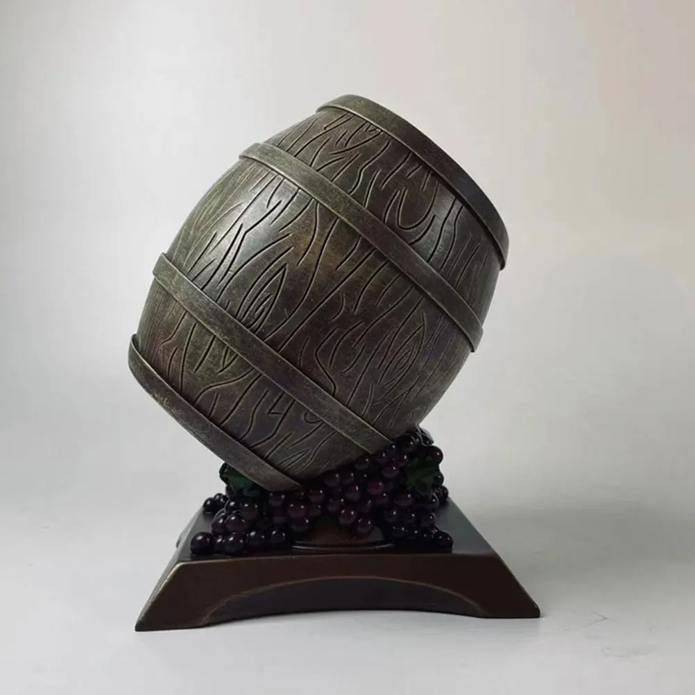 

Resin Barrel Rack Desktop Bucket Statue Vintage nament Home Office Adornment Art Sculpture Smooth Practical