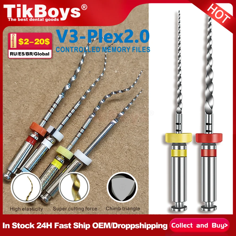 

Набор из 4 шт. (25 мм) стоматологических инструментов: суперфайлы Plex2.0 NiTi, ротационные, термоактивируемые, для эндодонтического лечения корневых каналов, для использования с мотором