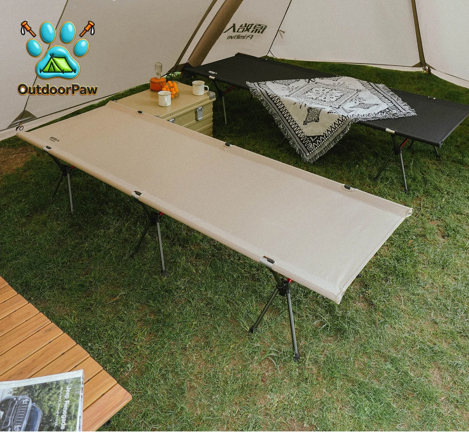 Outdoor folding camp bed portable light single camping lunch break ultra light folding bed office artifact