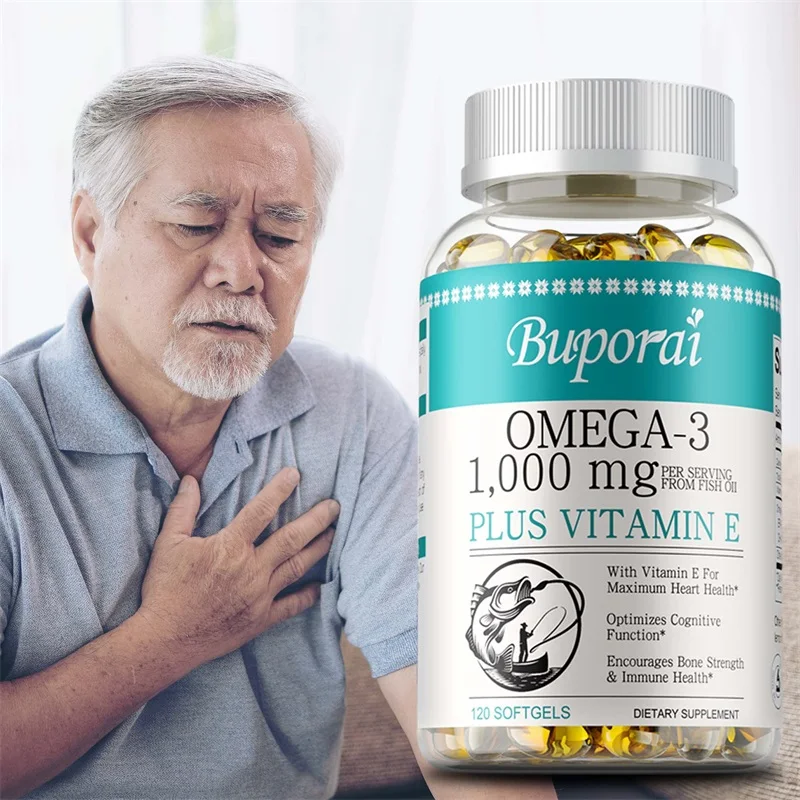 

Omega 3 Fish Oil Capusles - with EPA & DHA, Helps Brain Development, Supports Eye and Cardiovascular Health