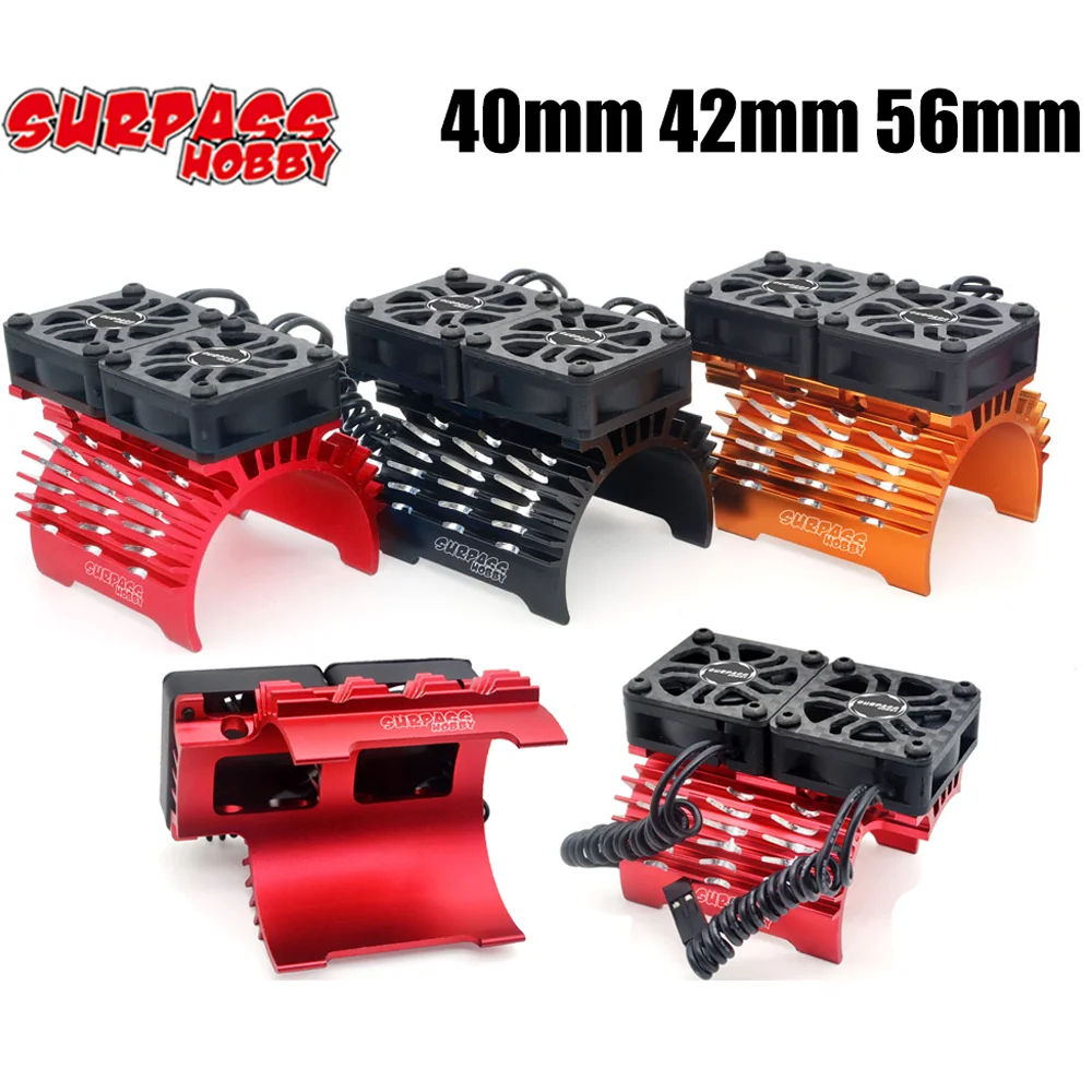 Surpass Rocket 40mm 42mm 56mm Ventola del motore Ventole di raffreddamento in metallo Dissipatore di calore per 1/5 1/6 1/7 1/8 RC Car 4068 4274 5692 Motore Brushless