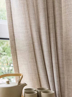 Korea Style Thickened Cotton and Linen Semishading Curtains For Bedrooms, Living rooms, andcurtains and Polyester