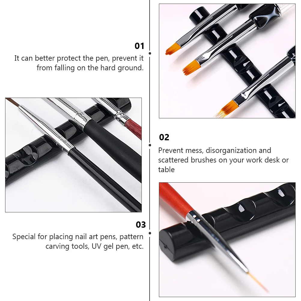 5 stücke Kunst Halter 5 Grid Tragbare Kunststoff Stift Lagerung Rack Für Uv Gel Stift Nagel Pinsel Rest Stehen Für nagel Salon Diy Verwenden