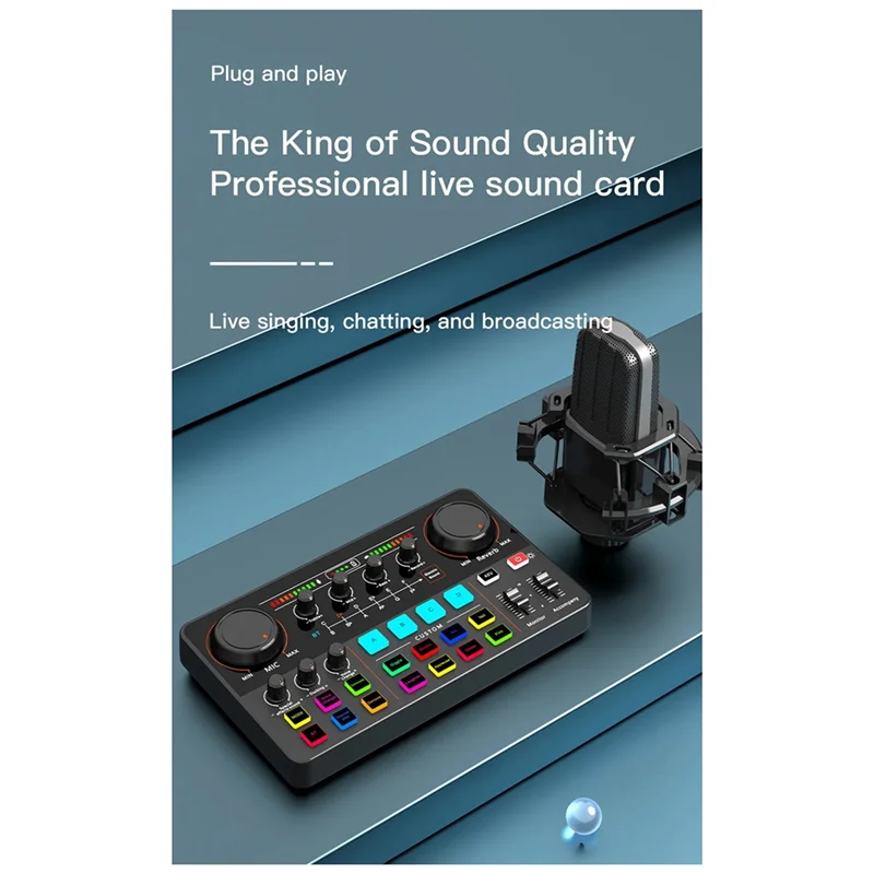 

【Must-Haves】New H500 Sound Card Live Broadcast 12 Electronic Tone Sound Card Audio Soundcar Voice Changer For Mobile Phone Compu
