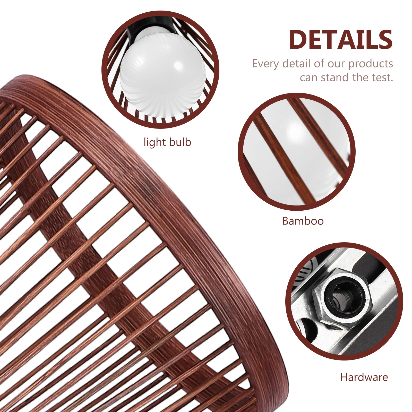 

Bamboo Woven Chandelier Eco Friendly Hanging Bamboo Ceiling Light Warm Lighting for Restaurant Tearoom Mall Home