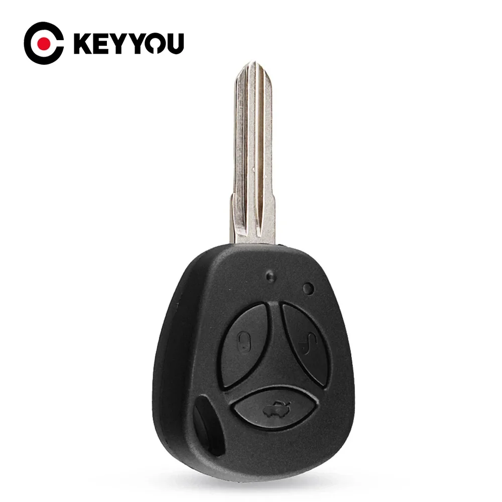 KEYYOU-carcasa de llave de coche remota, carcasa de repuesto sin cortar, cubierta en blanco, Fob ABS, para Lada Priora Kalina, 3 botones