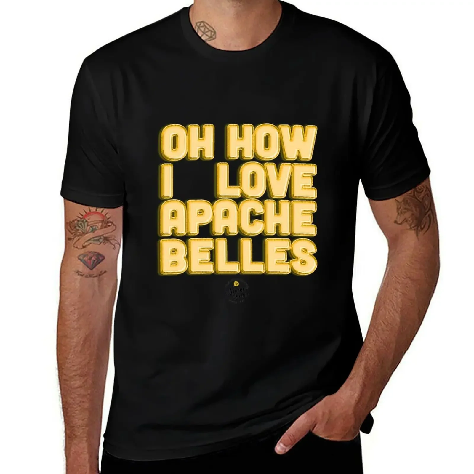 

How I Love Apache Belles Balloon Text T-Shirt customizeds graphic shirts mens champion t shirts