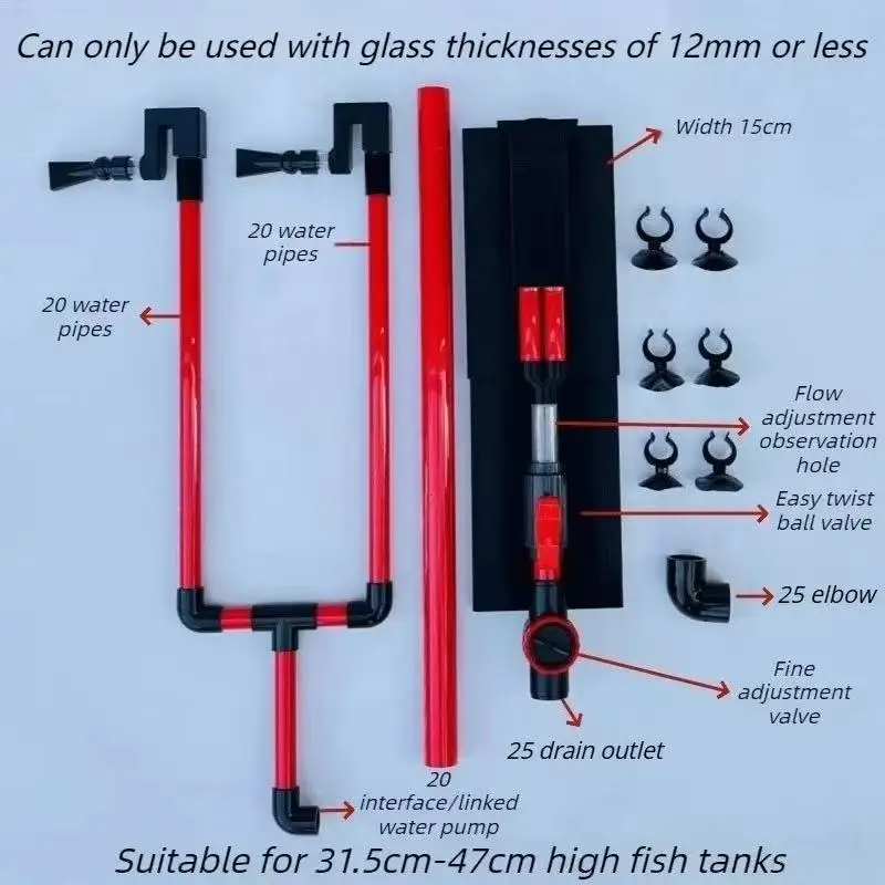 Siphon Aquarium Filter Double Bag Prevent Overflow Fish Tank Filters Aquariums Hang on Bottom Cleaner Fishbowl Filtration System