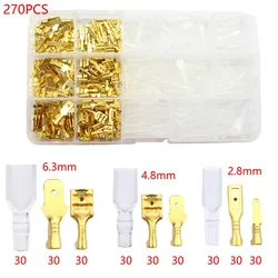 Box Insulated Male Female Wire Connector 2.8/4.8/6.3mm Electrical Crimp Terminals Termin Spade Connectors Assorted Kit