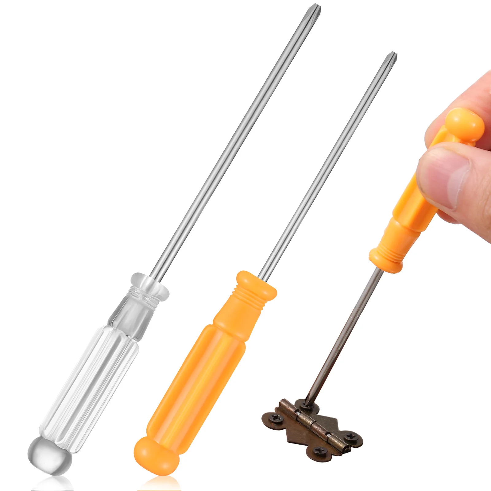 

2 pcs Screwdriver Set Heavy Duty Long Hand Tools For Electrician Furniture Repair Easy Grip Steel Bits High Efficiency