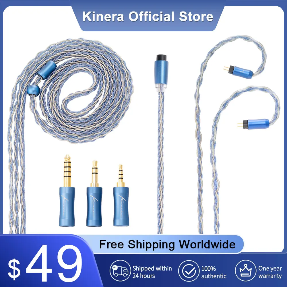

Kinera Ace 2.0 Headphone Modular Upgrade Cable Detachable 2.5mm 3.5mm 4.4mm Balanced Plug 0.78 2pin/MMCX For In Ear Earphone