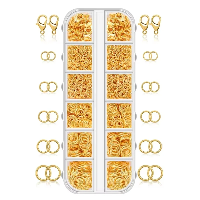 Mixed Sizes Jump Rings Set Gold Silver Open Split Rings