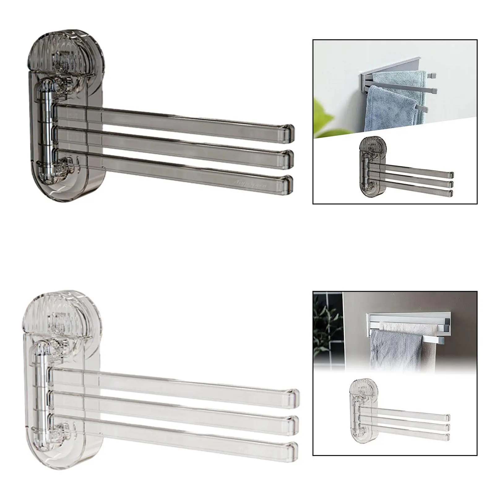 

Вращающаяся вешалка для полотенец, 3-стержневая присоска, элегантная для фермерского дома, кафе, ресторана