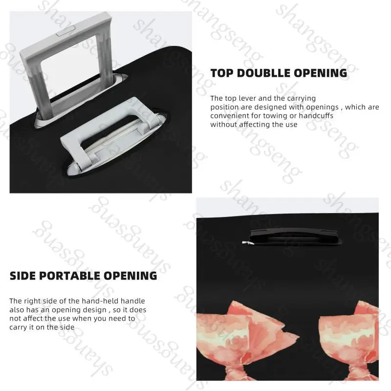 حقيبة واقية لحقيبة السفر مطبوعة على شكل فيونكة وردية، غطاء حقيبة، حماية مرنة، غطاء أمتعة قابل للغسل، 18-32 بوصة #3