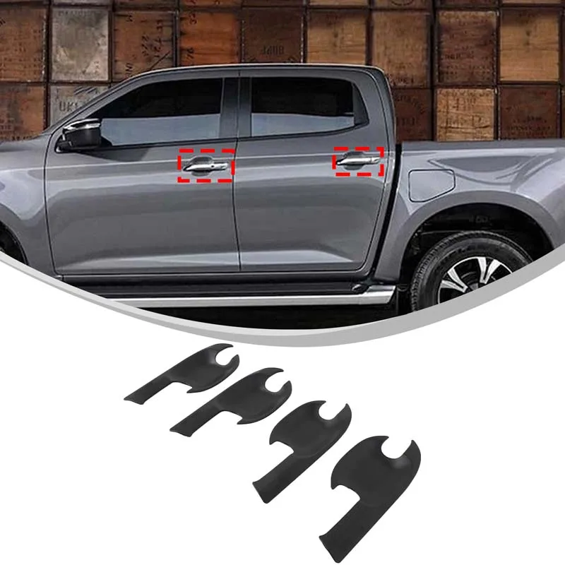 

For Mazda BT50 2021+pickup truck exterior door handle bowl decoration sticker Sub Black car exterior door bowl sticker ABS