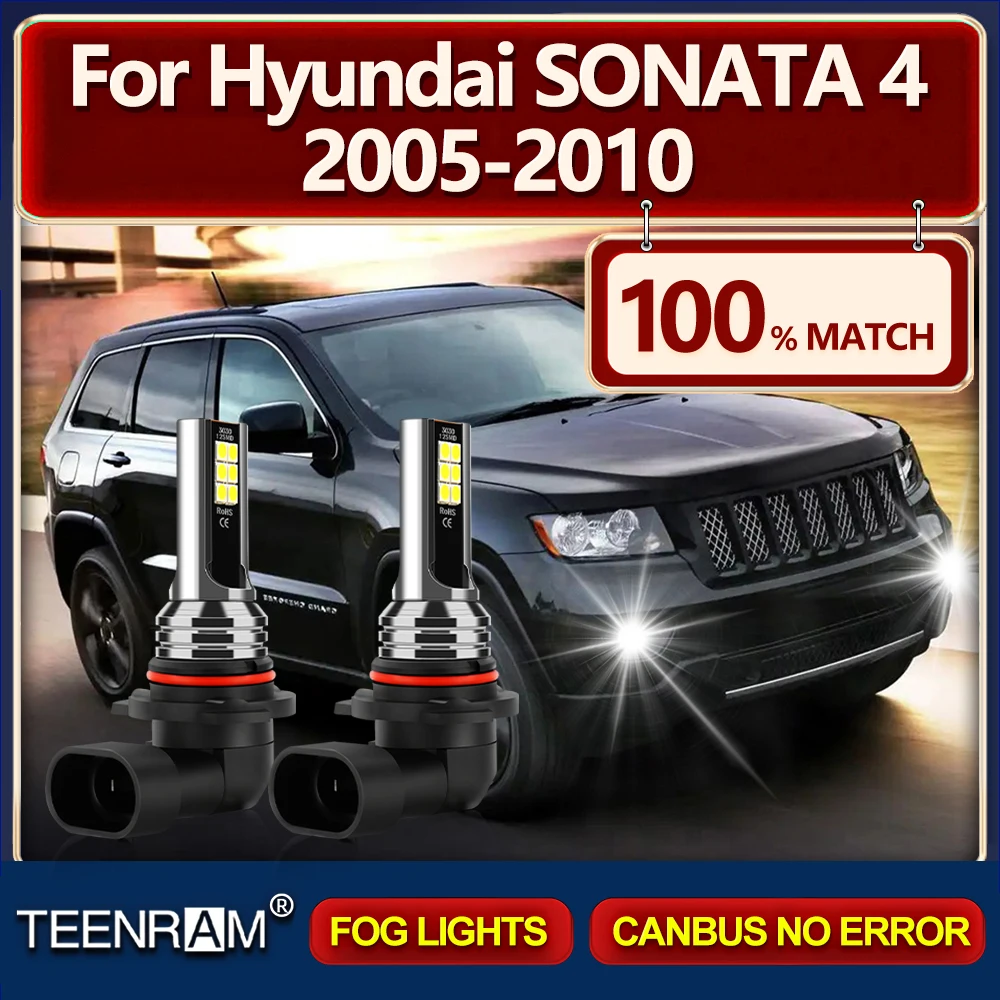 60W 9006 HB4 High Quality LED Auto Fog Lamps Bulbs 20000LM Front Lights 6000K For Hyundai SONATA 4 2005 2006 2007 2008 2009 2010