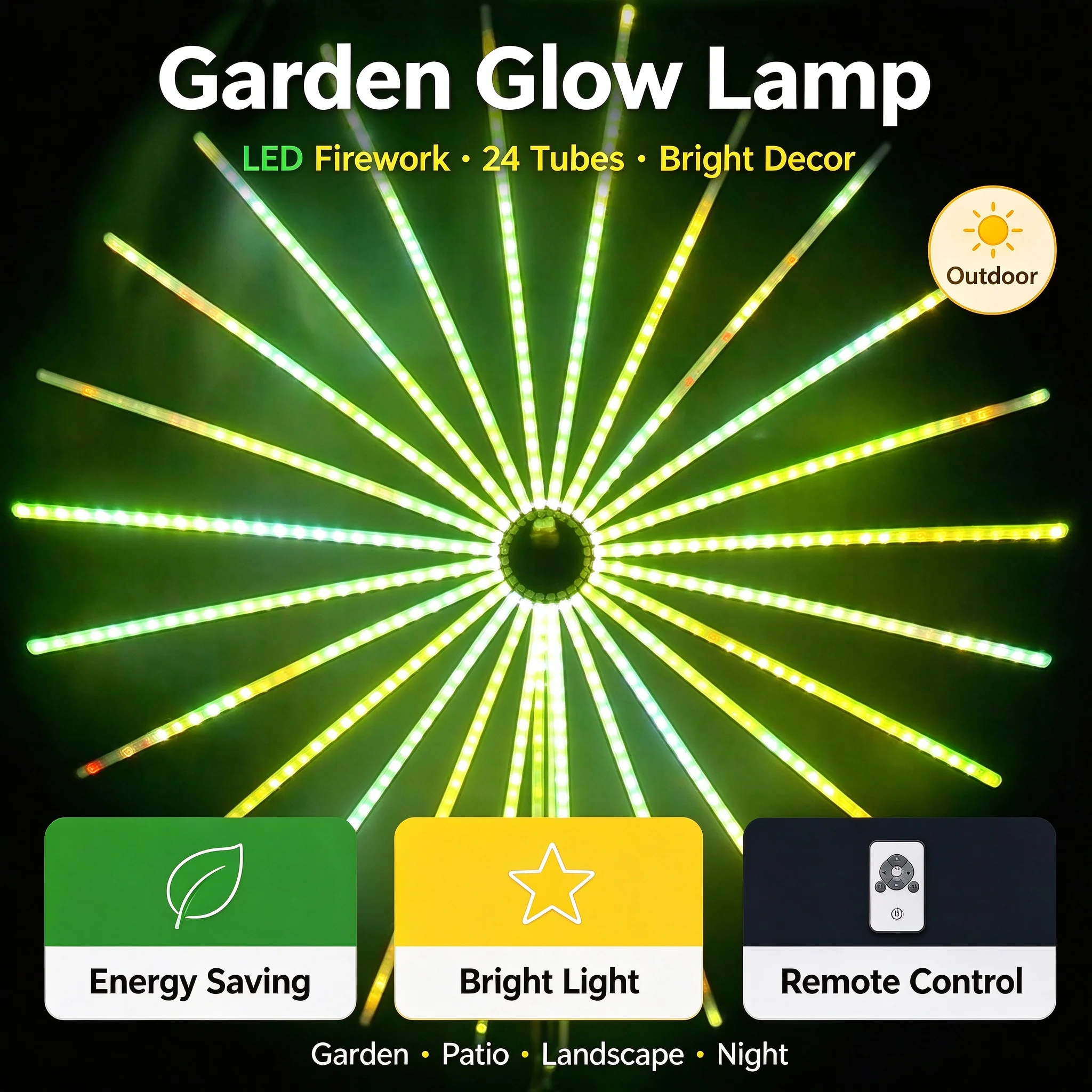 Firework Lights for Boat Dock Gathering, Sound Activated RGB, Waterproof, APP Control, Lakeside Night