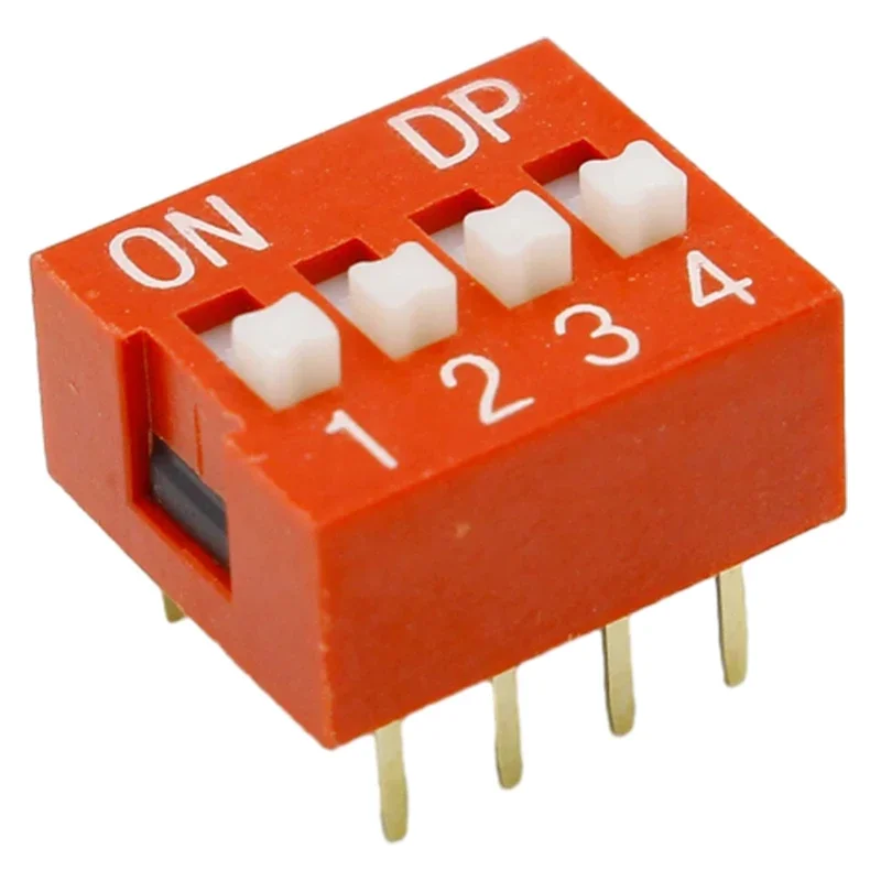 Imc Hot 10 Pcs 2 Rij 8 Pin 4P Posities 2.54Mm Pitch Dip Schakelaar Rood