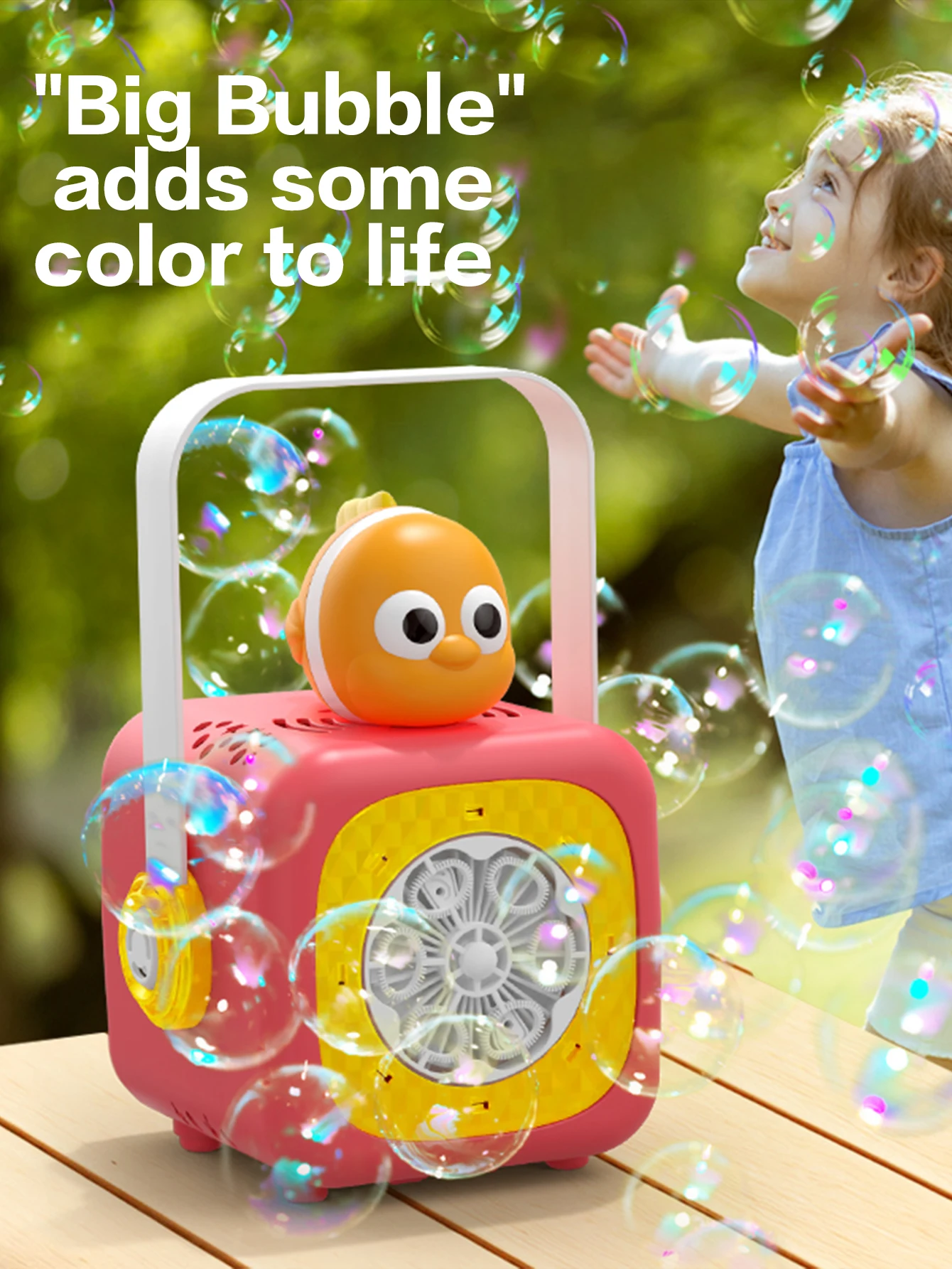 A 6-hole ocean fish bubble machine birthday outdoor atmosphere gift (excluding bubble liquid and battery)