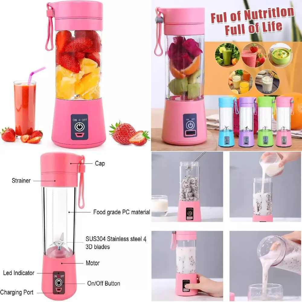 TITANFINITY , Personal Size Blenders with USB Rechargeable, Mini Juicer Smoothie Blender Travel Size 380ML, Personal Blender for