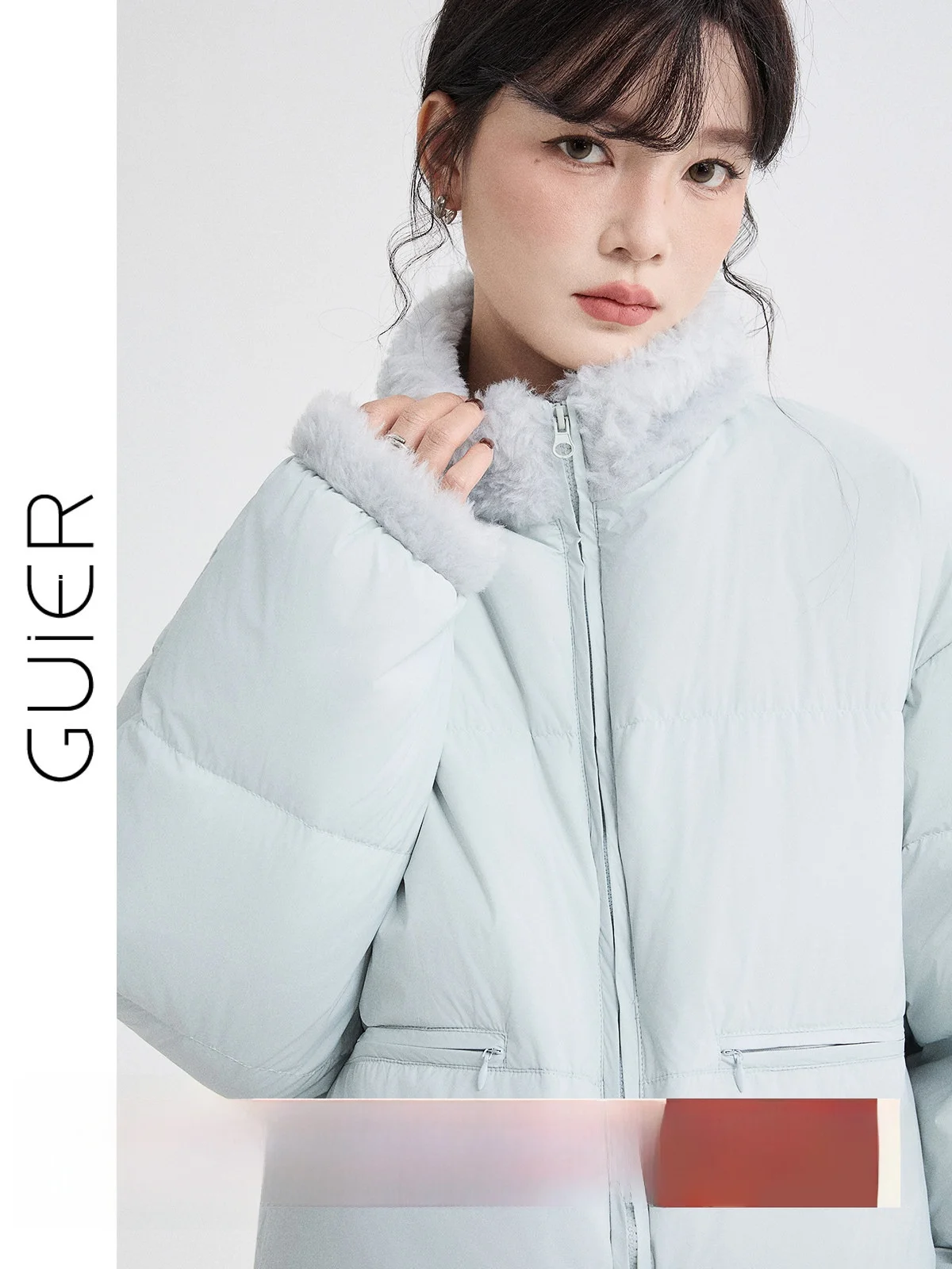 

Женское зимнее пальто из овечьей шерсти с воротником-стойкой, теплый белый цвет, повседневный свободный крой, 90% пух, удлиненная длина